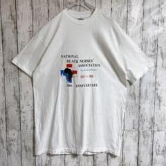90s ヘインズ USA製 ビンテージTシャツ XL 白 黒人看護師協会4135