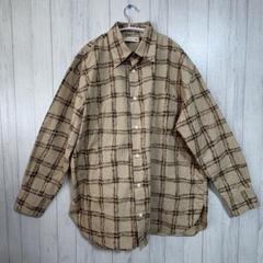 【ユニクロ/UNIQLO】コラボ MARNI チェック柄シャツ L ベージュ