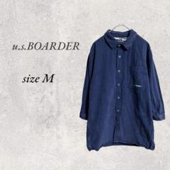 古着U.S.BOARDER/デニムシャツ/M/青/7分袖/細身/ No.740