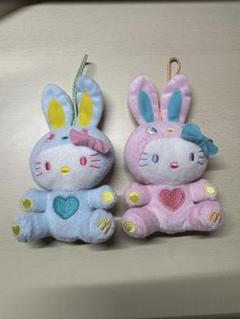 キティちゃん　ウサギ型着ぐるみ ぬいぐるみマスコット（水色・ピンク）