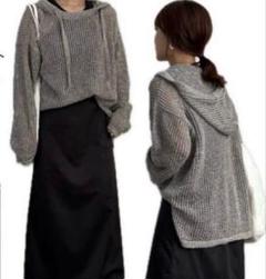 EGUMI（egumi） モノグラムビッグパーカー（L）（黒） 新品＊EGUMI ロゴ モノグラムパーカー 黒