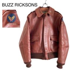 《超美品》BUZZ RICKSONS A-2 馬革 赤リブ フライトジャケット