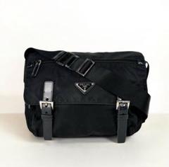 PRADA プラダ ショルダーバッグ 三角ロゴ ナイロン レザー ブラック