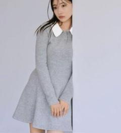 SNIDEL ミニニットワンピース グレー ミニニットセットワンピース(ミニワンピース)｜ワンピース