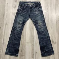Y2K 00s ブーツカット デニムパンツ 鬼ヒゲ BLUEWAY ブルー