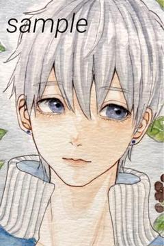 オリジナル手描きイラスト　創作　水彩画　アナログイラスト　原画