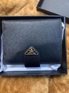 プラダ 三つ折り財布 PRADA PRADA◇3つ折り財布/ブラック×レッド/レディース : セカンド