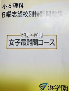 浜学園 小6 理科 日曜志望校別特訓問題集 7月・8月 女子最