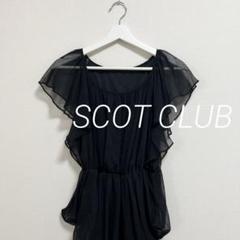 SCOT CLUB スコットクラブ ワンピース ドレス シフォン ブラック