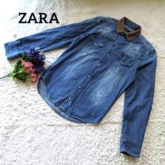 ZARA MAN【ダメージ加工】デニムシャツ　M
