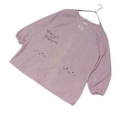 ⭐️良品　ベーシックスモック（M）長袖　保育士　幼稚園　ネコ　保育用品　ピンク