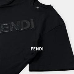 FENDI フェンディ 22SS ホットスタンプ 立体 ロゴ 半袖 Tシャツ M