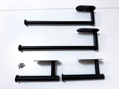 送料込　ねじ式　金属製タオルバー　カバン掛け　４個セット　黒