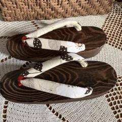 木目が綺麗な舟形下駄未使用　サイズＭ滑り止め付き