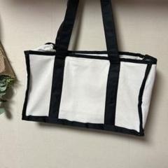 保冷キャンバス製トートバッグ ホワイト/ブラックのサムネイル