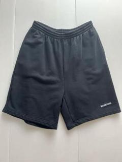 BALENCIAGA バレンシアガ ロゴ刺繍スウェットショーツ ブラック