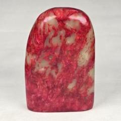 鶏血石　印材赤と金のマーブル模様 約7cm 群馬彫鶏血石置物 文化遺産オンライン