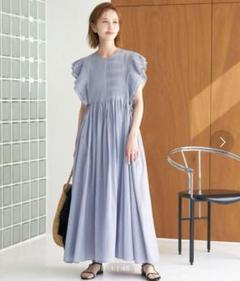 【未使用】スローブイエナ　SLOBE IENA　 半袖ロングワンピース SLOBE IENA☆ランダムドットロングワンピース、38サイズ、黒