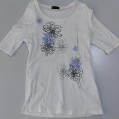 古着グレイスフルデイズM5半袖Tシャツ1枚ビジュー花柄Uネック夏物のサムネイル