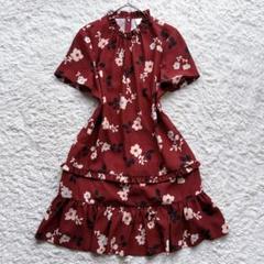 ケイトスペード ロングワンピース 花柄 袖フリル Aライン フレアー