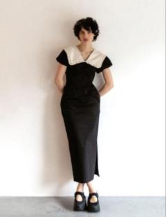 ハニーミーハニー sailor puff sleeve long ワンピース 黒 ハニーミーハニー sailor puff sleeve long ワンピース 黒