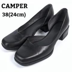 美品　カンペール　レディース38 黒　革 CAMPER(カンペール) ショートブーツ 38 レディース - 黒 レザー