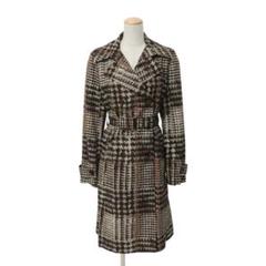 極美品】カシミヤ混マッキントッシュチェスターコート千鳥白黒38