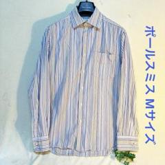 ポールスミス Paul Smith 紫、紺ストライプ 長袖シャツ M クールビズ