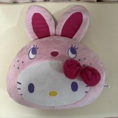ハローキティ　カラフルバニー　フェイスクッション