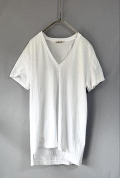 オーラリーAURALEE 半袖VネックTシャツ　白　1