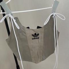 adidas リメイク 海外 古着 再構築 リメイク ビスチェ