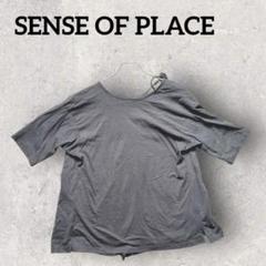 SENSE OF PLACE アシンメトリー Tシャツ カットソー(F)ブラック
