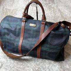 ポロラルフローレン　ボストンバッグ　2way チェック　金具　ショルダー　大容量