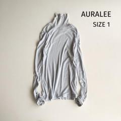 【オーラリー】 HIGH GAUGE SHEER RIB TURTLE NECK