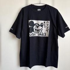 ユニクロ UT ミッキーマウス キースヘリング メンズ 半袖Tシャツ 黒
