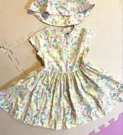 PETIT BATEAU 花柄ワンピース&帽子セット 3ans