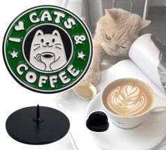 「ピンバッジ　猫とコーヒーを愛してる」jo-db