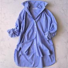 美品✨バビロン　24年　ストライプBIGシャツ　ブルー　オーバーサイズ