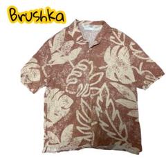 Bershka 柄シャツ 総柄 リゾート レーヨン リネン 大きめサイズ【L】