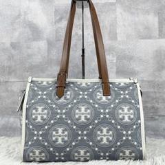 美品 トリーバーチ デニム トートバッグ モノグラム ロゴ 肩掛け ネイビー 美品 トリーバーチ デニム トートバッグ モノグラム ロゴ 肩掛け