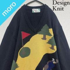 No.543 VINTAGE ヴィンテージ 古着 ニット 総柄ニット ゴルフ柄