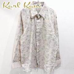 Karl Kani オーバーサイズ ラメライン 花柄 総柄 長袖 シャツ　XXL