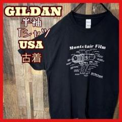 ギルダン カメラ メンズ L ブラック プリント 古着 90s 半袖 Tシャツ