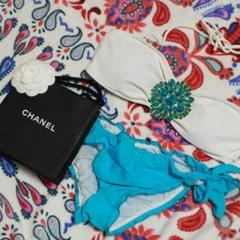 最終金額　新品未使用　CHANEL♡ホワイト 40 可愛い beachや海　水着 2025年最新】CHANEL水着の人気アイテム - メルカリ