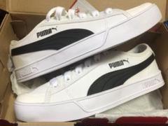 新品 PUMA SMASH V2 VULC WHITE BLACK 22cm