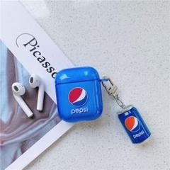 【Pepsi】AirPods 1/2 代対応おしゃれケース キーホルダー付き
