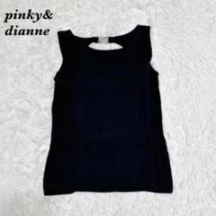 PINKY&DIANNE透かしストライプ　ノースリーブニット　ブラック　黒 2025年最新】Pinky&Dianne カラー：ブラック系 ノースリーブの