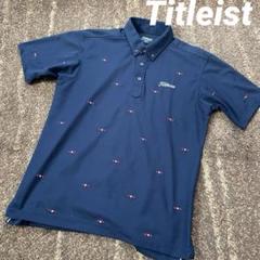 Titleistタイトリスト メンズ ゴルフ シャツ ネイビー ドット刺繍 LL