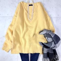 美品】シップス ふわふわ フォックスVネックニットプルオーバー