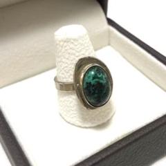 silver カラーストーンリング オーバル　ring 925 vintage